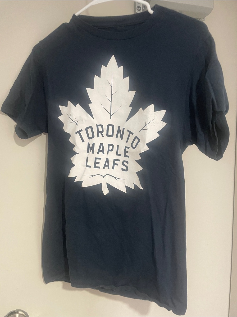 NHL Toronto Maple Leafs Navy and White Logo Tee